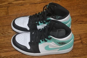 Nike Air Jordan 1M MID Schwarz Türkis 9,5 Sneaker Schuh Top Einmal Getragen - Bild 1 von 8