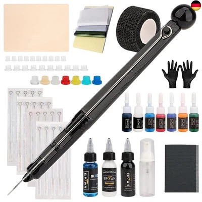 MARKE EIPTWH EIPTWH Hand Poke n Stick Tattoo-Set für Anfänger, 20 Stück Tattoo-Nadeln, 7 Fa