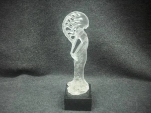 Vintage Art Nouveau Frosted Glass and Marble Female Woman Statue ERTE ? - Picture 1 of 5