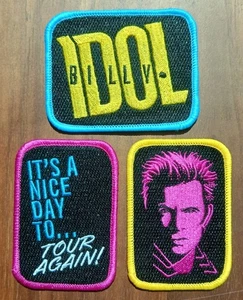 Billy Idol Patch Set Punk Rock band Iron On Sew Official Band Merch Live Nation  - Picture 1 of 5