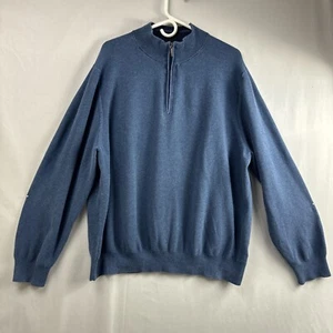 Suéter Brooks Brothers 1/4 Cremallera Para Hombre Talla 2XL 100% Algodón Azul Clásico - Imagen 1 de 11
