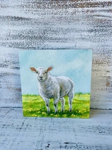 Bauernhof Schafe 6" Holzkiste Schild Frühlingsdeko - Bild 1 von 13