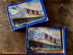 Vintage "Victory" 28 Teile Holzpuzzle Cunard White Star Line Queen Mary - Bild 1 von 21