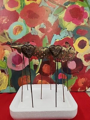 PLANT GARDEN Estacas Latón 13 Piezas Estacas Decorativas Corazones Pájaros Conejos Nuevo  Foto 1 de 4