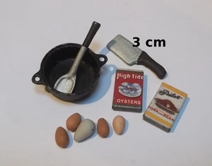 lot de miniatures, maison de poupée, vitrine, oeufs, fruits, aliments ***S7-11 - Photo 1/1