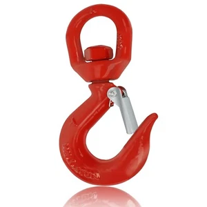 Crane Hook, with Latch Alloy Steel Crane Hoist Hook Drop Forged Alloy Steel S2 - Picture 1 of 8