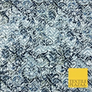 White Blue Abstract Digital Print Spun Rayon Viscose Dress Fabric Craft 59" 1318 - Picture 1 of 3