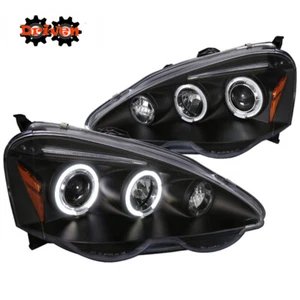 For 02-04 Acura Integra RSX DC5 Type S Black Housing Headlight Projector Halo - Picture 1 of 2
