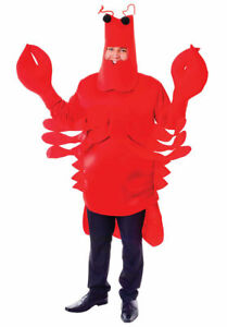 Unisex Red Lobster Complete Outfit Fancy Dress Sea Animal Costume New Adults