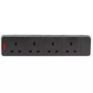 13 Amp Pro Elec 4 Gang Rubber Socket 13A Heavy Duty Mains Electrical PRO-ELEC - Picture 1 of 1
