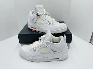 Nike Air Jordan IV 4 Retro Pure Money White Silver 308497-100 Mens Size 11.5 - Picture 1 of 13