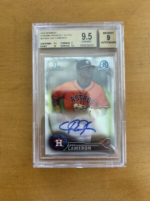 2016 Bowman Chrome Prospects Daz Cameron Auto BGS 9.5 9 AU #CPA-DC Astros Signed - Image 1 of 2