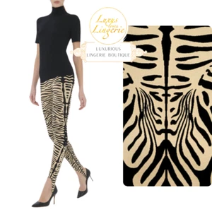 AURORA ZEBRA LEGGINGS Wolford L stormy black Hose mit Steg animalisches Design - Bild 1 von 2