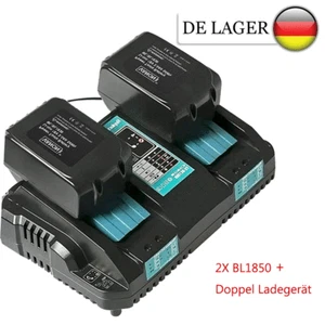 5.0Ah 18V für Makita Power Set 2x BL1850 Akku 4A DC18RD Doppel Ladegerät - Bild 1 von 9