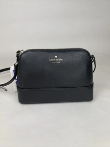 Kate Spade Womens Crossbody Handbag Black Pebble Leather. New- MSRP $249.00 - Picture 1 of 14