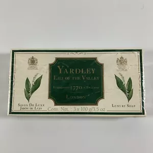 Vintage Yardley of London Lily of the Valley Luxury Soaps, 3 x 3.5 oz * Sealed! - Picture 1 of 6
