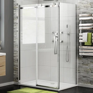 Frameless Shower Screen Wall to Wall Sliding Shower Door Stainless Steel SS304 - Picture 1 of 19