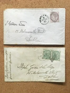 IRELAND 1881/83 TWO COVERS TO SAME ADDRESS WITH KILBEGGAN & TEMPLEMORE POSTMARKS - Picture 1 of 4