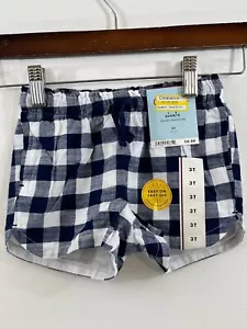 NWT Girls 3T Toddler Blue Plaid Shorts Bottoms Casual Check Flannel Plaid - Picture 1 of 3