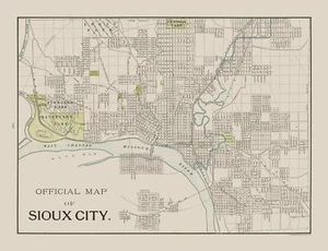 Historic City Map - Sioux City Iowa - Cram 1892 - 30.05 x 23 - Vintage Wall Art - Picture 1 of 20