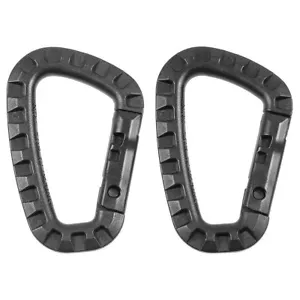 Lightweight Tactical Plastic Carabiner D-Ring Buckle 7mmx8,5cm 2pcs Black - Picture 1 of 1