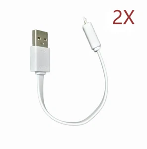 2x cavo di ricarica caricatore micro USB corto piatto 16 cm per Samsung Xiaomi HTC - Foto 1 di 5