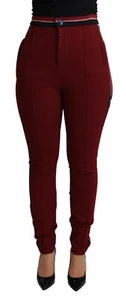 DOLCE & GABBANA Pants Cotton Logo Red DG Star Striped Skinny IT40/US6/S - Picture 1 of 7