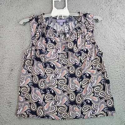 Top sin mangas Laura Scott para mujer mediano pequeño estampado cachemir - PM Foto 1 de 4