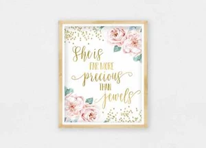 Ella es más preciosa que las joyas imprimible arte de pared infantil decoración - Imagen 1 de 4
