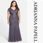 Adrianna Papell charcoal beaded cap sleeve dress new with tag