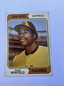 1974 Topps #456 Dave Winfield Rookie Card RC Padres Low Grade Creased