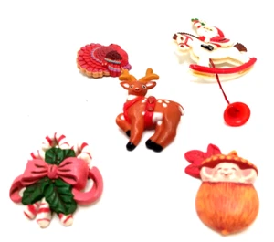 Vintage Kunststoff Urlaub Stifte Menge Weihnachten Thanksgiving Herbst Herbst beweglich - Bild 1 von 9