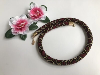 Gehäkelte Perlenkette Glasperlen Miyuki Handarbeit - Bild 1 von 2