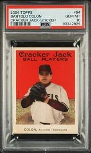 2004 Topps Cracker Jack Sticker Mini #54 Bartolo Colon PSA 10 - Picture 1 of 2