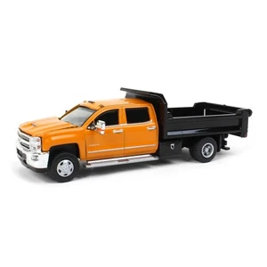 1/64 Greenlight 2017 Silverado 3500 Autoribaltabile Camion Orange Duplice Guida - Foto 1 di 5