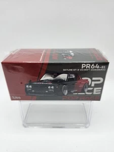 Coche diecast Pop Race 1:64 Nissan Skyline GT-R V8 Drift Hakosuka Advan PR640081 - Imagen 1 de 2