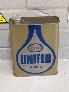Vintage French ESSO Uniflo Motor Oil 2 Litre Tin/Can Empty (ES83) - Picture 1 of 9