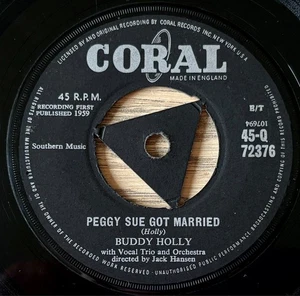 BUDDY HOLLY PEGGY SUE GOT MARRIED 7" CORAL (1959) VG+ ROCK 'N' ROLL ENGLAND - Picture 1 of 3