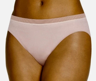 JOCKEY Smooth & Shine Lace Seamfree Seashell Rose Pink Bikini Panty Womens S L - Image 1 of 4