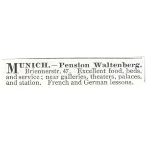 Munich Boarding Pension Waltenberg Brienner Str 47 1903 Ad AG3-S13 - Picture 1 of 2
