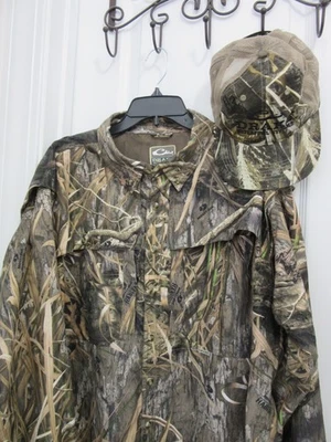 Camisa camuflada Drake Waterfowl Systems para hombre talla XL - con sombrero EEUC Foto 1 de 4