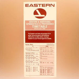 Eastern Airlines - Airline Timetable - Boston July 2, 1982 - Bild 1 von 1