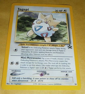 VINTAGE POKEMON SCHWARZ STAR PROMO-KARTE - #30 TOGEPI (WOTC) NM - Bild 1 von 1