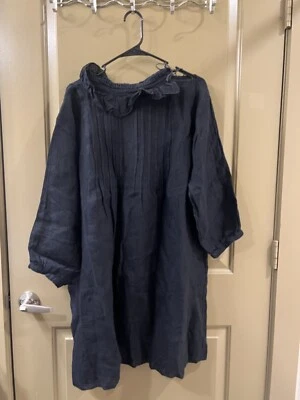 Dosa linen cotton black tunic dress sz 2 (item B7) - Image 1 of 4