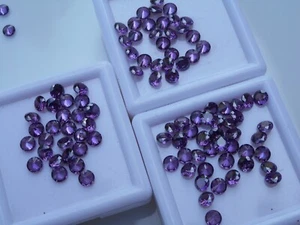 3mm Purple Cubic Zirconia stones,round cut and faceted. - Picture 1 of 6