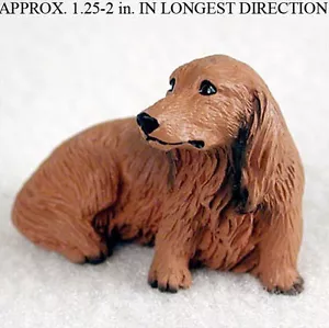 Dachshund Mini Hand Painted Figurine Longhair - Picture 1 of 1