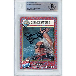 Summer Sanders Auto '91 Sports Illustrated For Kids #278 USA Signed SIFK Beckett - Picture 1 of 5