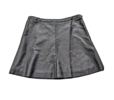 Minifalda BCBGMaxAzria Sheryl negra imitación cuero talla XS cremallera moto Foto 1 de 4