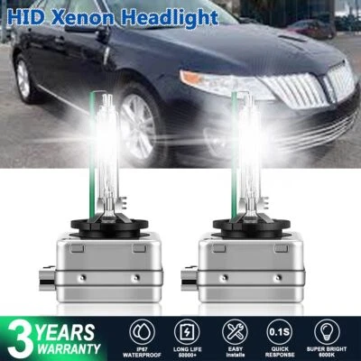 FOR Lincoln MKS 2009-2016 D3S HID Headlight Bulbs Conversion Kit 6000K White - Image 1 of 4