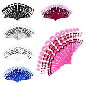 50Pcs Acrylic Ear Pincher Stretching Ear Plug Set Ear Tapers Kit Stretchers - Picture 1 of 15
